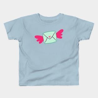 envelope with wings and a heart on it Kids T-Shirt